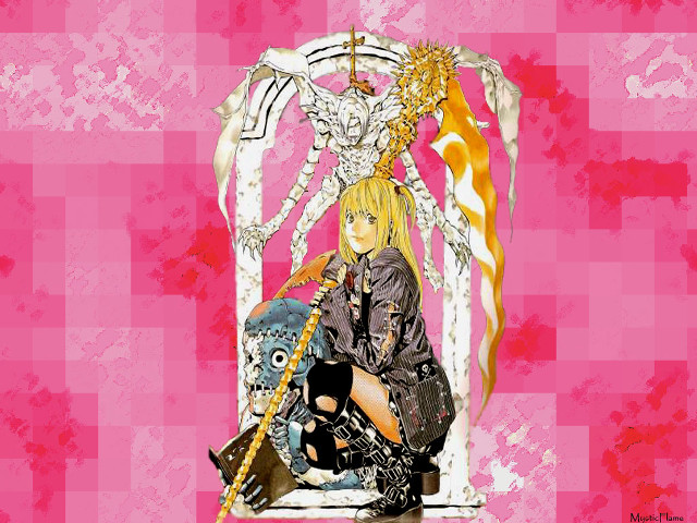 Woman sitting sword demon pink free wallpaper - medium preview image