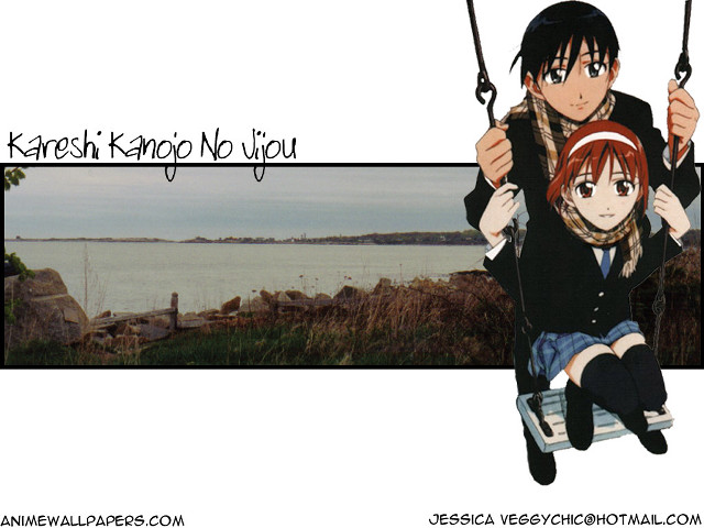 Swing couple bow blackhair schooluniform free wallpaper - medium preview image