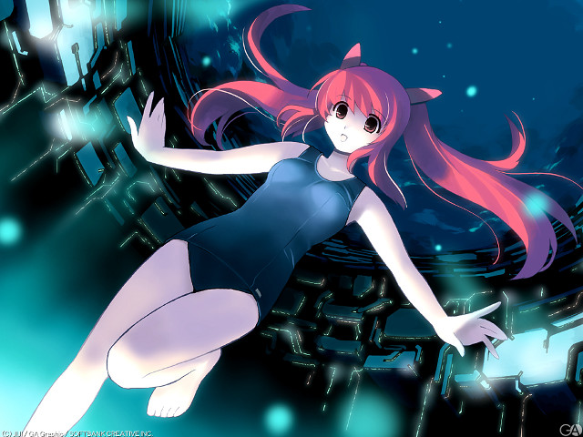 Pink haired girl floating anime free wallpaper - medium preview image