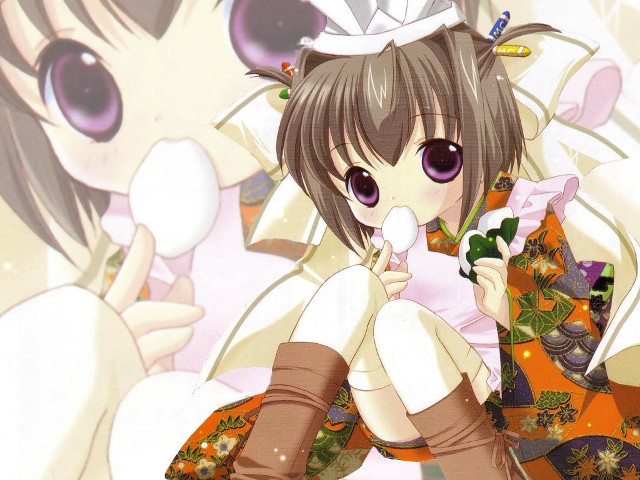 Girl flower lollipop bunny netart free wallpaper - medium preview image