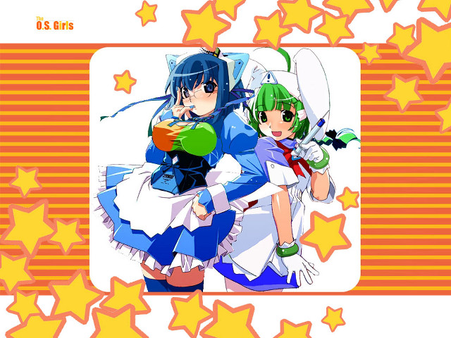 Anime girls stars flag cosplay free wallpaper for desktop - medium preview image