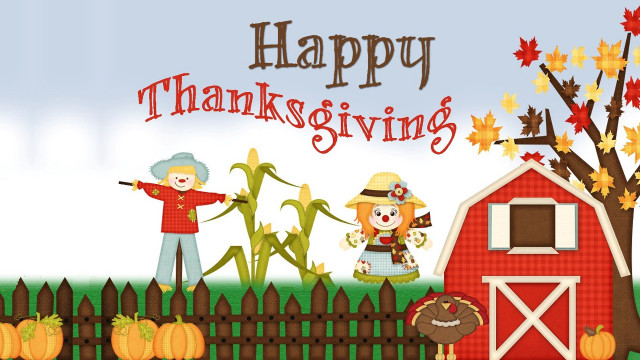 Thanksgiving scarecrow farm red barn free wallpaper - medium preview image