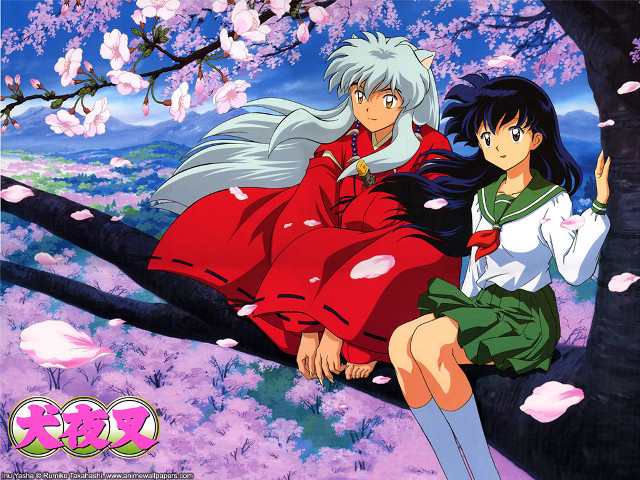 Cherry blossom anime characters sitting free wallpaper - medium preview image