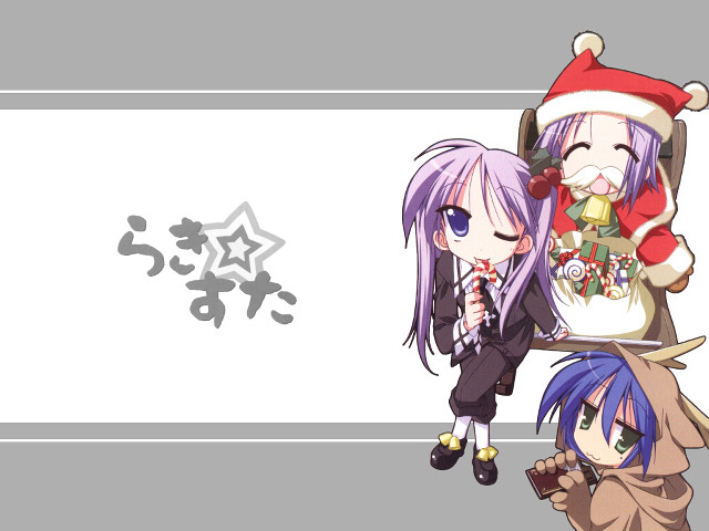 Anime christmas characters santa reindeer free wallpaper - medium preview image