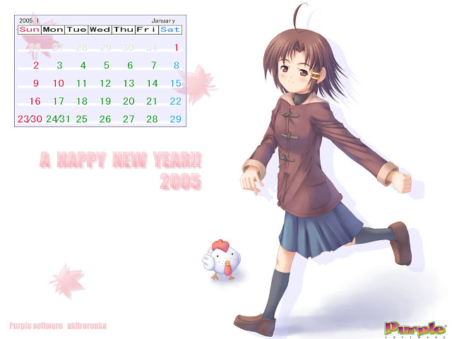 Girl cat schooluniform autumn leaves free wallpaper - medium preview image