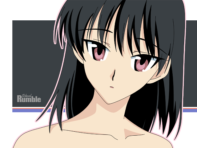 Sad girl black hair pink free wallpaper - medium preview image