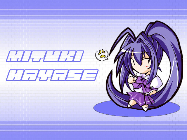 Purple hair sitting chibi robotic free wallpaper - medium preview image