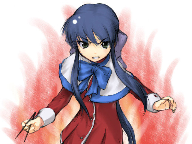 Girl long hair blue bow free wallpaper - medium preview image