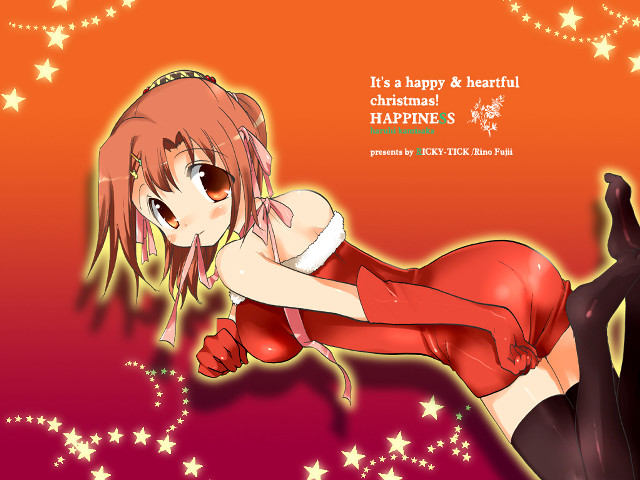 Girl red dress starry christmas free wallpaper - medium preview image