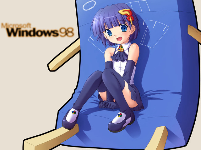 Girl blue chair windows8 8k free wallpaper - medium preview image