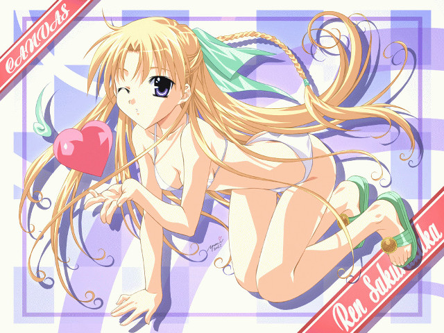Girl heart banner blonde kimono free wallpaper - medium preview image
