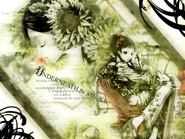 Gothic digitalpainting flower hair bird free wallpaper - medium preview image