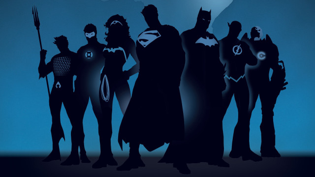 Silhouette group people blue background free wallpaper - medium preview image