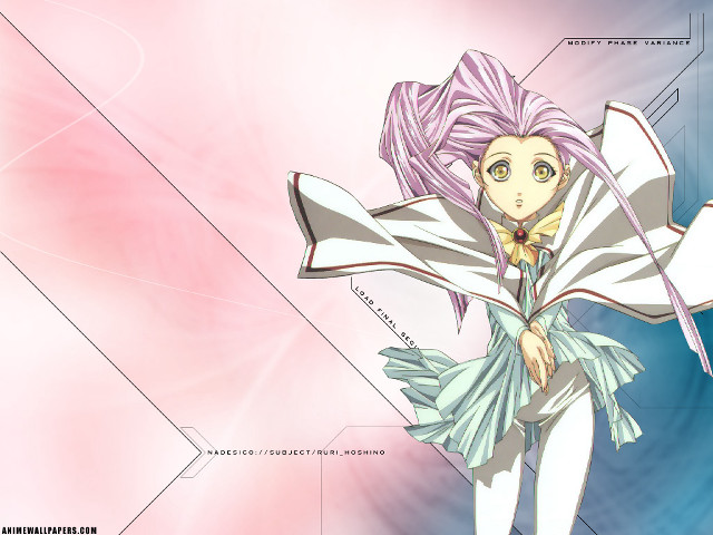 Anime purplehair whitedress pinkblue hologram free wallpaper - medium preview image