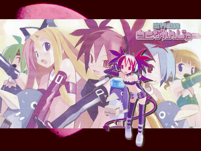Anime girls guns pink background free wallpaper - medium preview image