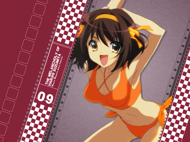 Woman bikini checkered background red free wallpaper - medium preview image