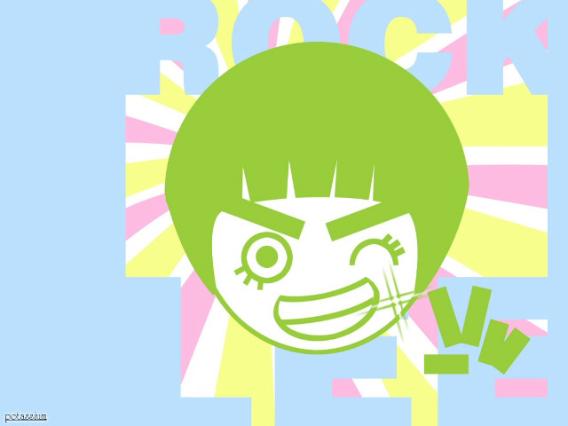 Green hair smile cartoon toyism free wallpaper - medium preview image
