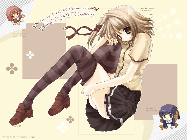 Girl longhair shortskirt sitting blueeyes free wallpaper - medium preview image