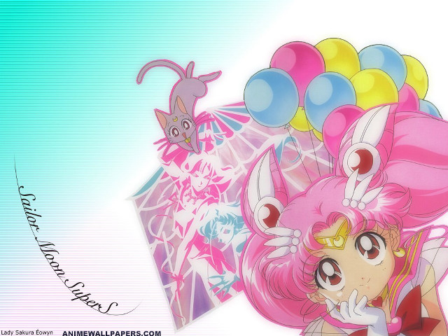 Pink hair balloons cat bow free wallpaper - medium preview image