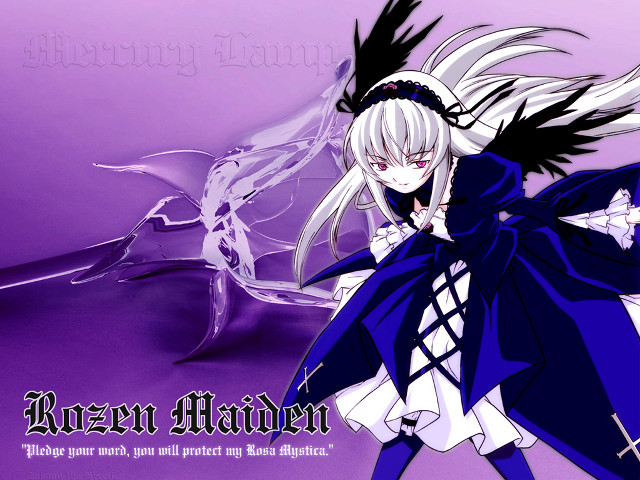 White haired anime gothic wings #3 free wallpaper - medium preview image