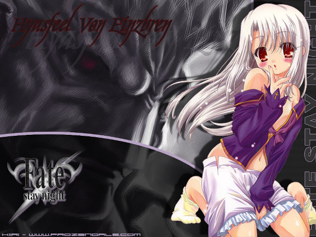 Anime girl white hair wolf free wallpaper - medium preview image