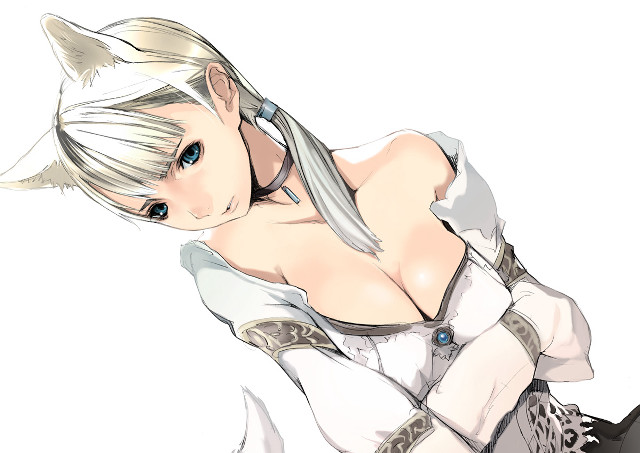White haired woman fox tail free wallpaper - medium preview image
