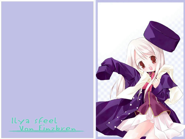 Purple dress hat anime illyasviel free wallpaper - medium preview image
