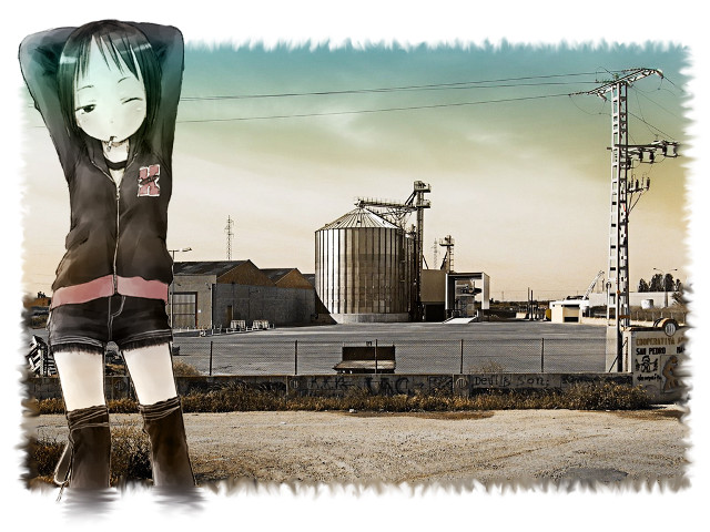Girl black pink giantess factory free wallpaper - medium preview image