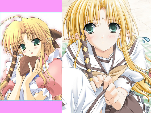 Blonde girls donut kyoto animation free wallpaper - medium preview image