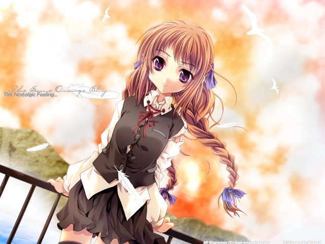 Long hair girl bridge bird free wallpaper - medium preview image
