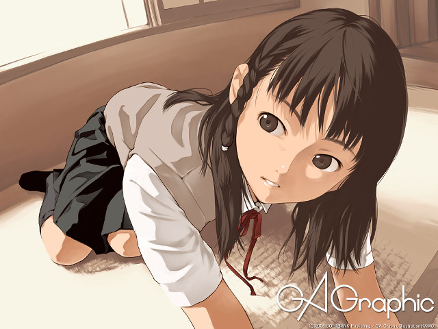 Girl smiling schooluniform browneyes braid free wallpaper - medium preview image