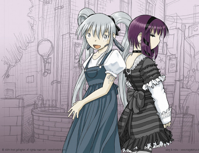 Anime girls purple room gothic free wallpaper - medium preview image