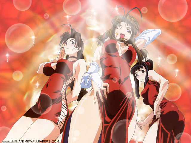 Red dresses bubbles stars moon free wallpaper - medium preview image