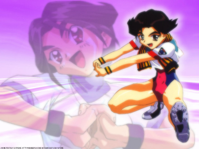 Cartoon holding woman anime rayonism free wallpaper for desktop - medium preview image
