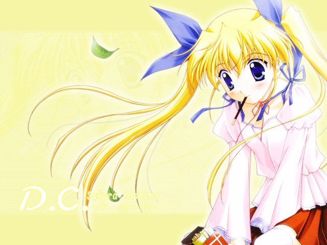 Girl long hair bow yellow free wallpaper - medium preview image