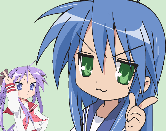 Blue hair green eyes girl #2 free wallpaper - medium preview image
