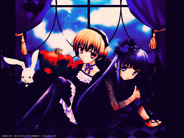 Gothic anime girls bunny couch free wallpaper - medium preview image