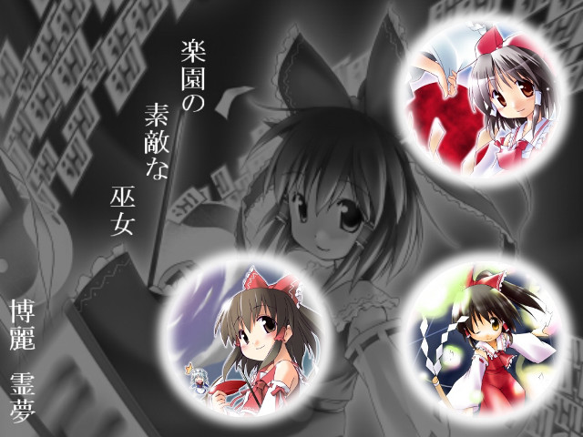 Anime group blackwhite asian characters free wallpaper - medium preview image