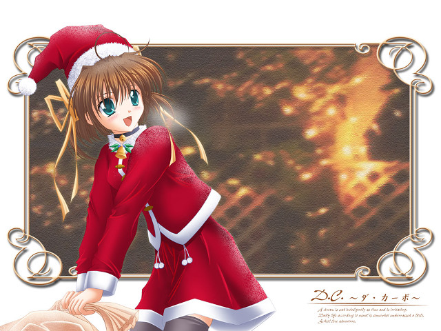 Girl red dress santa hat free wallpaper - medium preview image