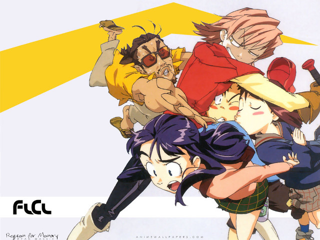 Anime characters yellow arrows plaid free wallpaper - medium preview image