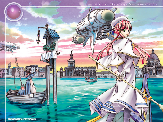 Woman boat robot magical realism free wallpaper - medium preview image