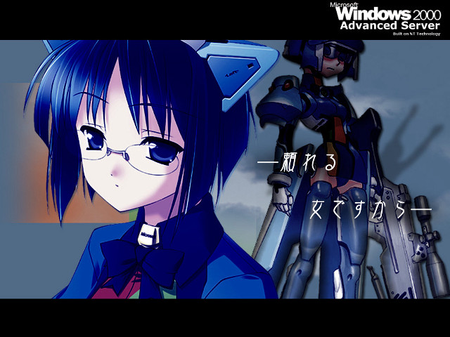 Anime bluehair glasses robot gun free wallpaper - medium preview image