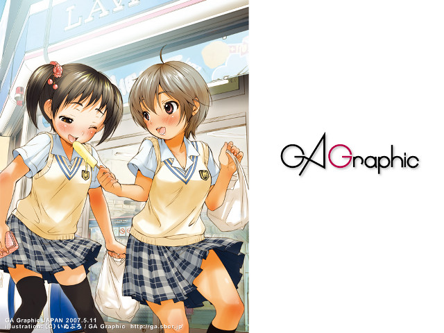 Anime girls street umbrella bag free wallpaper - medium preview image