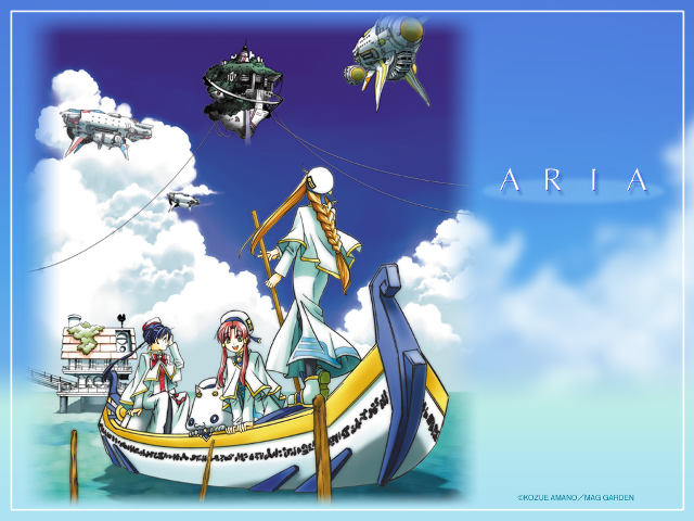 Cartoon woman boat water flying free wallpaper - medium preview image