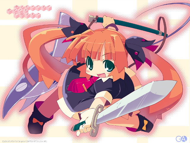 Girl sword pinkbackground aliceprin halftone free wallpaper - medium preview image