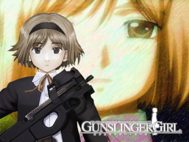 Girl gun painting blonde black free wallpaper - medium preview image