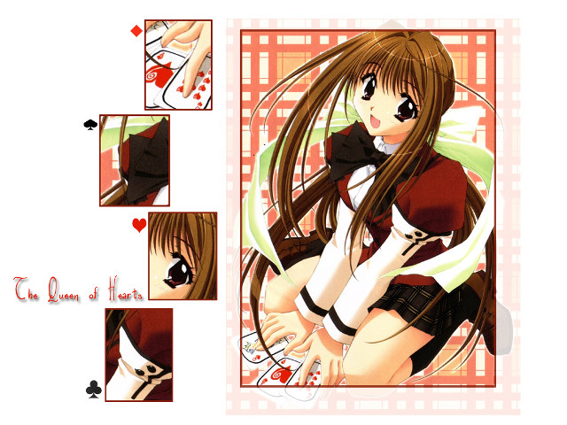 Girl red shirt black shorts free wallpaper - medium preview image