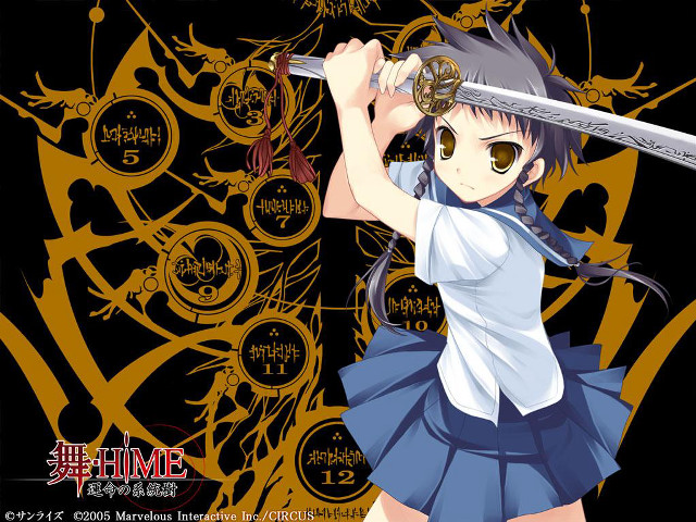 Girl sword black background gold free wallpaper - medium preview image