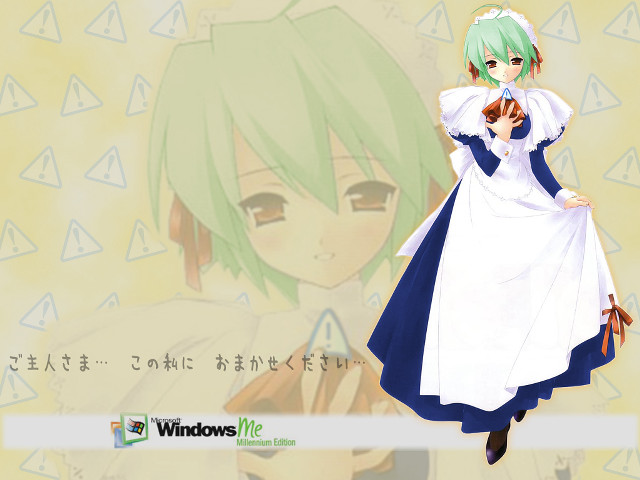 Anime greenhair whitebluedress brownbag remodernism free wallpaper - medium preview image
