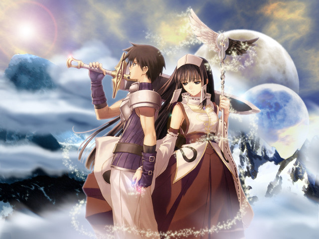 Snow armor sword bird moon free wallpaper - medium preview image